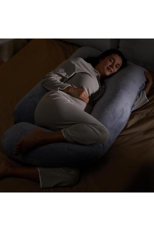 Hapitime U-Shaped Pregnancy Pillow for Full Body Support – Relief for Back, Legs, Belly & Hips, 57" Ergonomic Maternity Pillow with Removable Cover